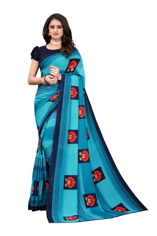Fancy Georgette Printed Saree With blouse